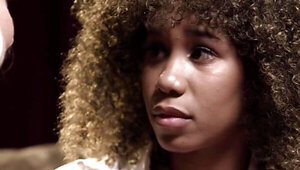 Lesbian interracial! Blonde MILF seduced by a black babe