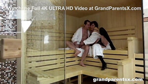 Chicks spend time with old lovers in sauna