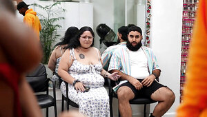 Having a wild FMF threesome inside the manicure place