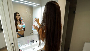 Pretty girl Anya Krey sucks a big cock in a POV-style video