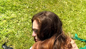European hottie with a banging body fucked in the field