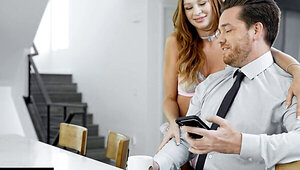 Lustful teacher pussy fucked by fat cock and dildo