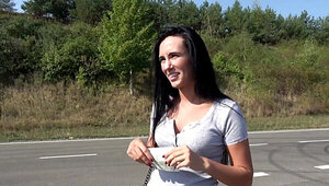 Brunette with a pretty face wants to get fucked in public