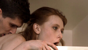 Linda Sweet and Kristof Cale are fucking on the stairs