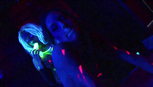 Neon lesbian fuck with two horny women getting right off