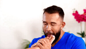 Remarkable phat ass babe gets fucked by the massage stud