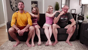Stepfamily swap with plenty of sucking and fucking