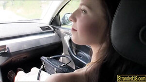 Horny teen Elisabeth railed in public