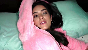 Busty brunette doll's pussy joined by a fat throbbing dick