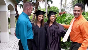 Graduate fucking with two amazing stepdaughters swapped