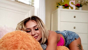 Stepsister duo getting fucked by the same hung bro