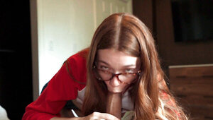 Cute babe is getting fucked in a doggystyle position