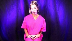 Plastic MILF gives him a very sterile handjob on cam
