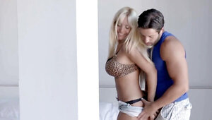 Ravishing blonde always spreads legs for muscular stallions