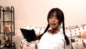 Adorable teen Yuli gets on top and rides like a champ