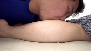 Adorable Japanese teen wants him to rub her at first