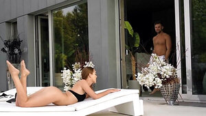 Sexy babe moans while getting banged by her BF’s hard cock