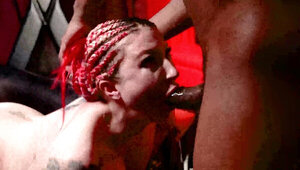 Hardcore screwing for a thick blonde babe by a BBC