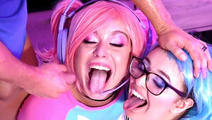 Hot girls with multicolored hair banging in a compilation