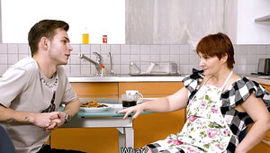 Sexually active redheaded grandmother gets to take dick