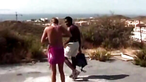 Big black cock explores the world of cute white pussies