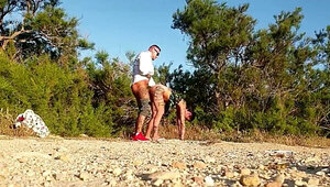 Pissing and outdoor sex with a crazy fucking German couple