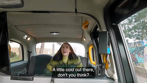 Thick redhead Eva Berger stuffed in the fake taxi