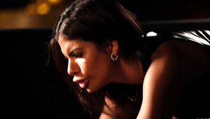 Astonishing brunette is banged in a romantic sex video
