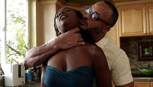 Ebony babe gets tied and fucked from her dominant partner