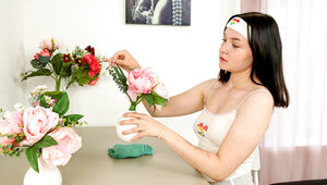 Seductive babe plays with dazzling boobs until orgasms