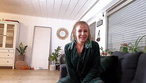 Skinny German woman Julia Juice seduces for POV screwing