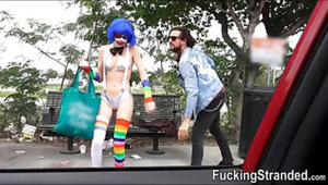 Stranded teenage clown Mikayla Mico nails stranger in public