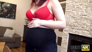 Clerk fucks Jessica Red who is pregnant but loves sex