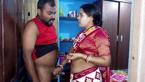 Girthy cock penetrating the busty Indian bimbo