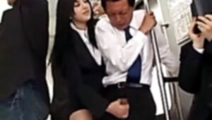 Splendid Japanese Damsel makes him to Gush Jizz on Subway Instruct