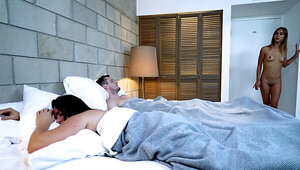 Ana Rose sneaking in the bedroom of petite babe Brick Danger