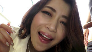 Maki Hojo engages in some very risky public sex in the park