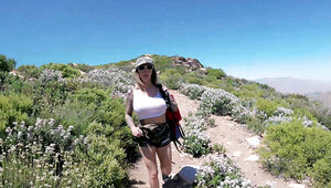Hiking slut Karma RX sucking off Miles Long in POV