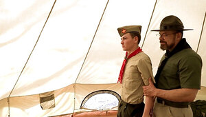 A couple of DILFS are fucking Johnny Hunter in the tent