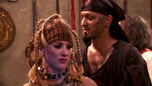 Hot threesome scene from great porn movie 'Pirates'
