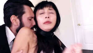 Asian chick Marica Hase sucks a cock clean after being fucked