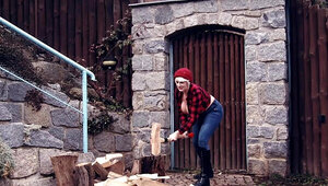 Blonde babe Angel Wicky spends the winter nights fucking