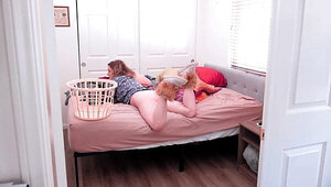 Ugly stepmother gets pounded after folding the laundry