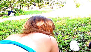 Sexy Cate gets an outdoors orgasm while on vacation