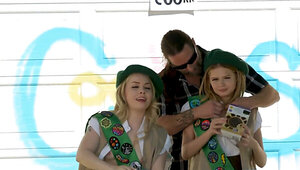 Girl scout babes give their ass if you buy cookies