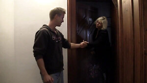 Blonde mature whore invites the younger neighbour