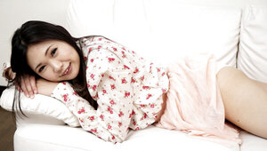 Cute Asian teen Mahiro Yozora moaning while riding