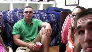 Horny college girls passed around after losing a bet
