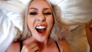 Sexy blonde mom can’t stop bouncing on her stepson’s cock