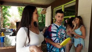 The party is happening in the back as they lick their cunts